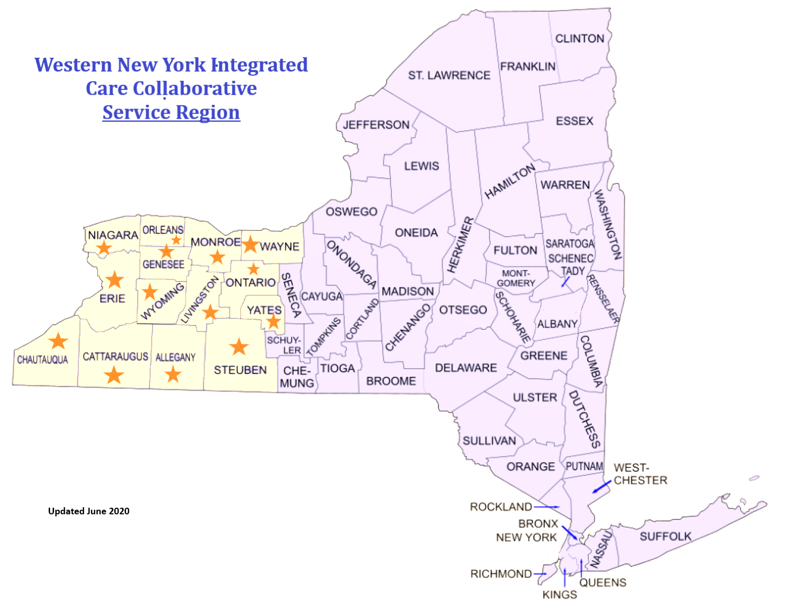 WNYICC Service areas map
